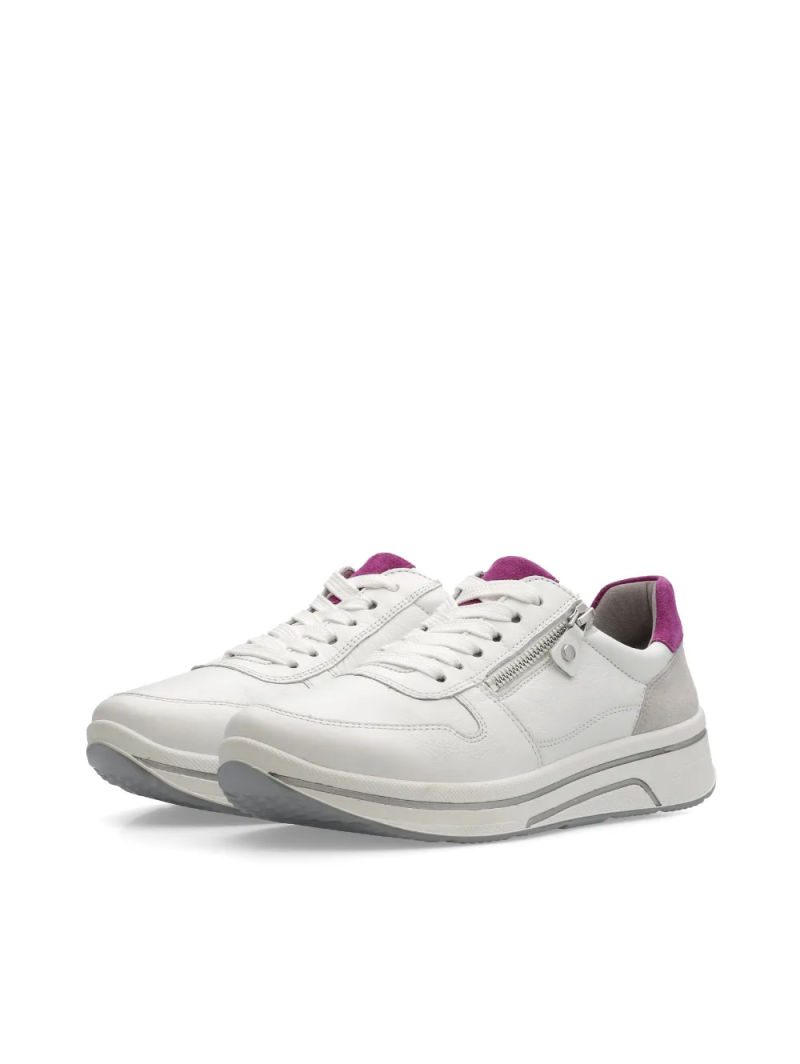 ARA dámské tenisky s barevnou patou kožené bílé | 12-27540-44 Sapporo