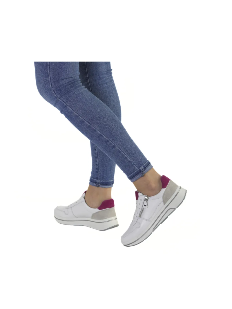 ARA dámské tenisky s barevnou patou kožené bílé | 12-27540-44 Sapporo