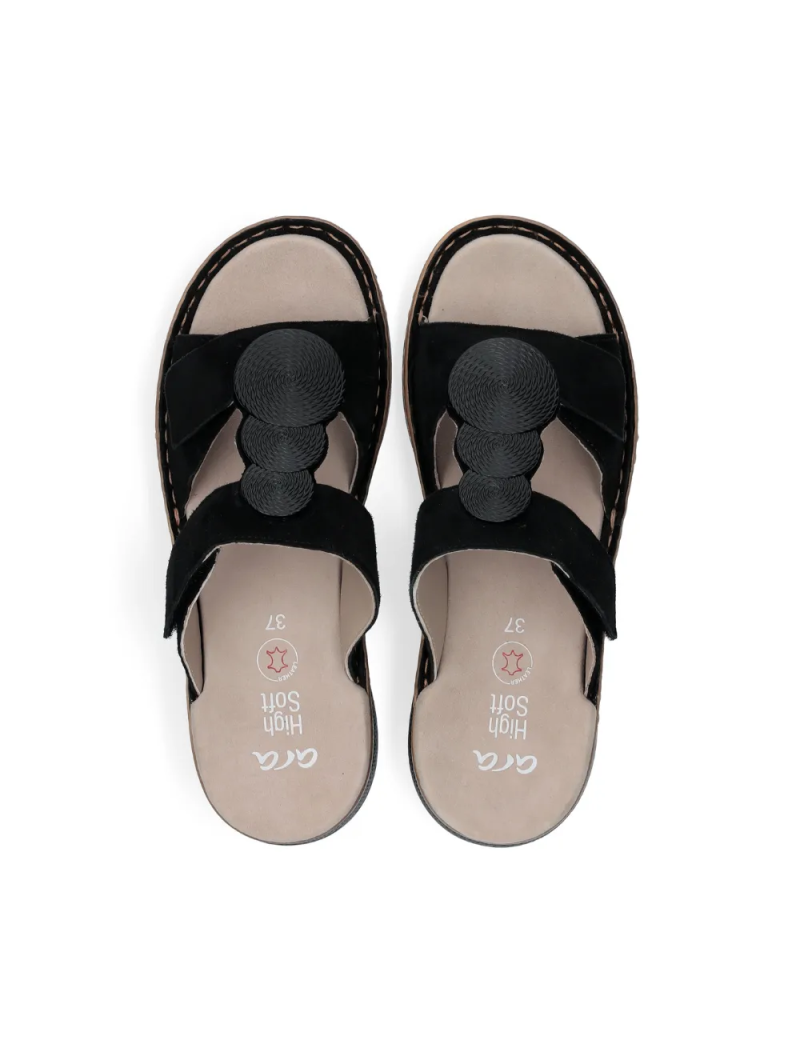 ARA dámské pantofle kožené černé | 12-29004-01 Hawai