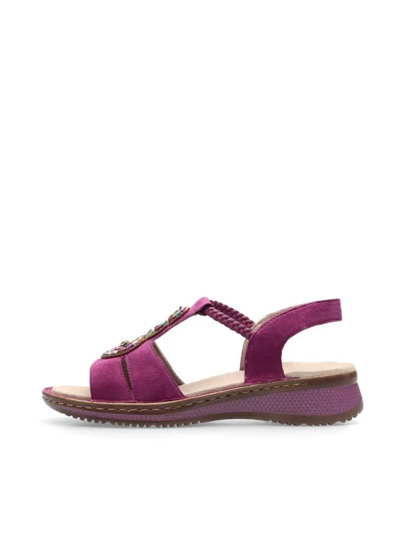 ARA dámské sandály s aplikací kožené růžové | 12-29008-15 Hawai