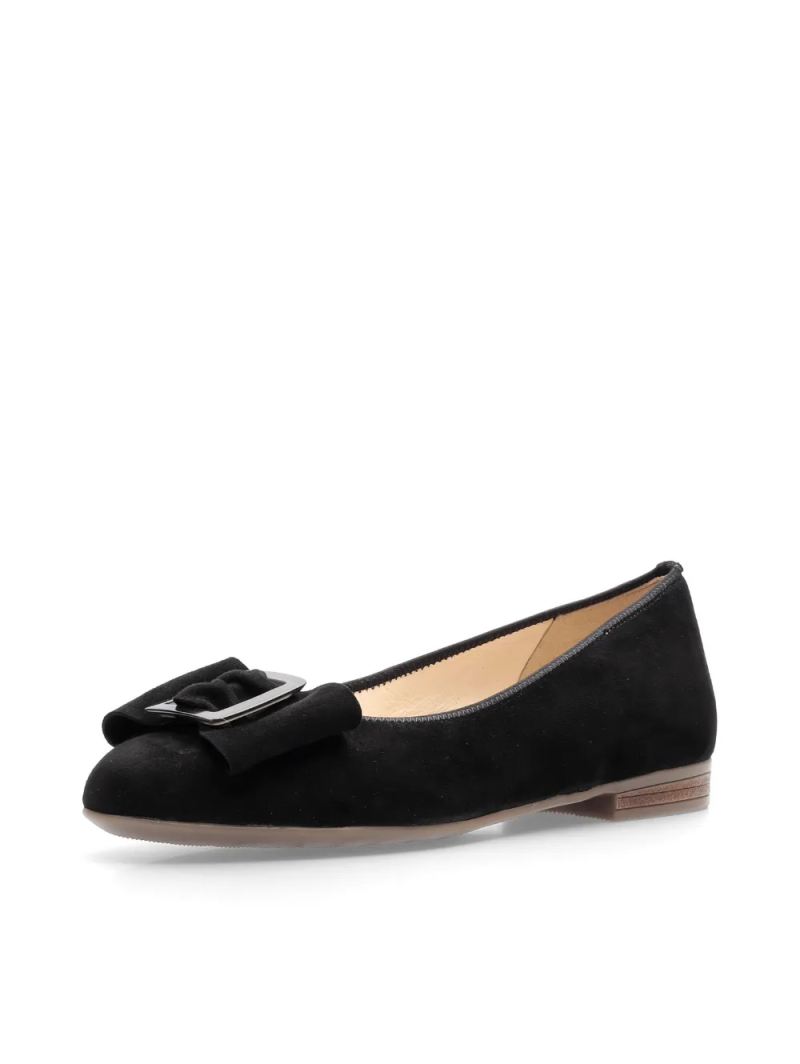 ARA dámské baleríny s mašlí semišové černé | 12-31328-01 Sardinia