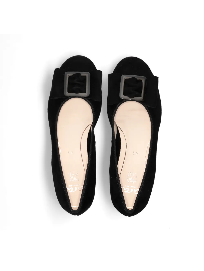 ARA dámské baleríny s mašlí semišové černé | 12-31328-01 Sardinia