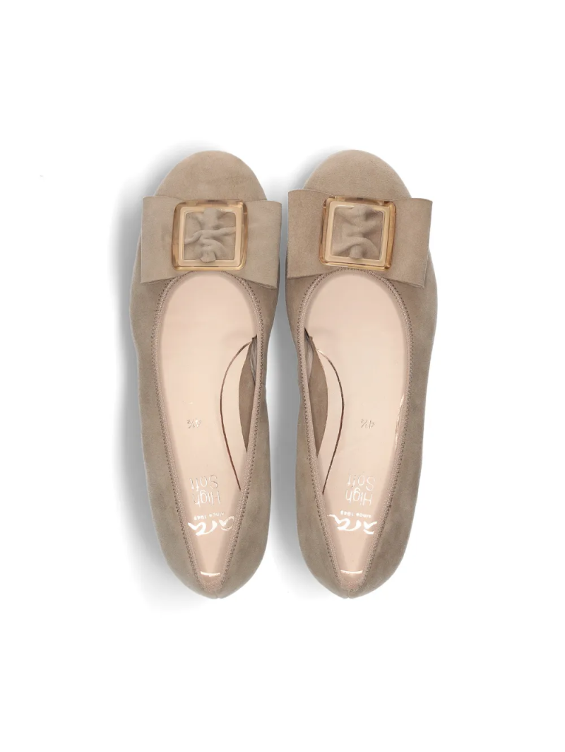 ARA dámské baleríny s mašlí semišové krémové | 12-31328-08 Sardinia