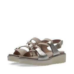 ARA dámské sandály s pásky metalické kožené béžové | 12-33503-11 Bilbao