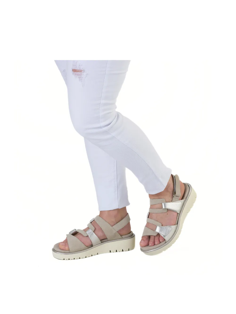 ARA dámské sandály s pásky metalické kožené béžové | 12-33503-11 Bilbao