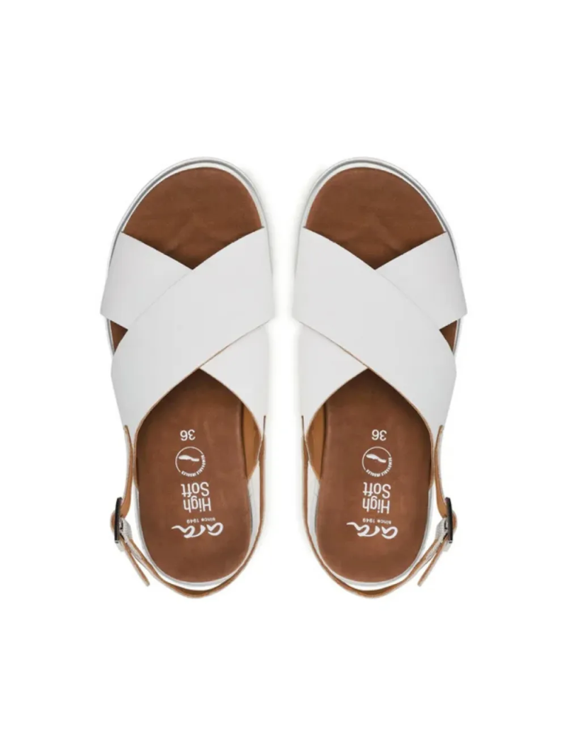 ARA dámské sandály s překříženými pásky kožené bílé | 12-33516-04 Bilbao