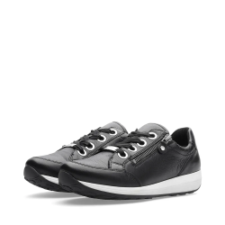 ARA dámské tenisky s postranním zipem kožené černé | 12-34587-01 Osaka