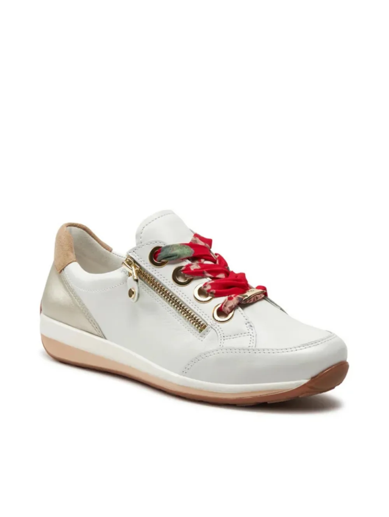 ARA dámské tenisky s postranním zipem kožené bílé | 12-34587-79 Osaka