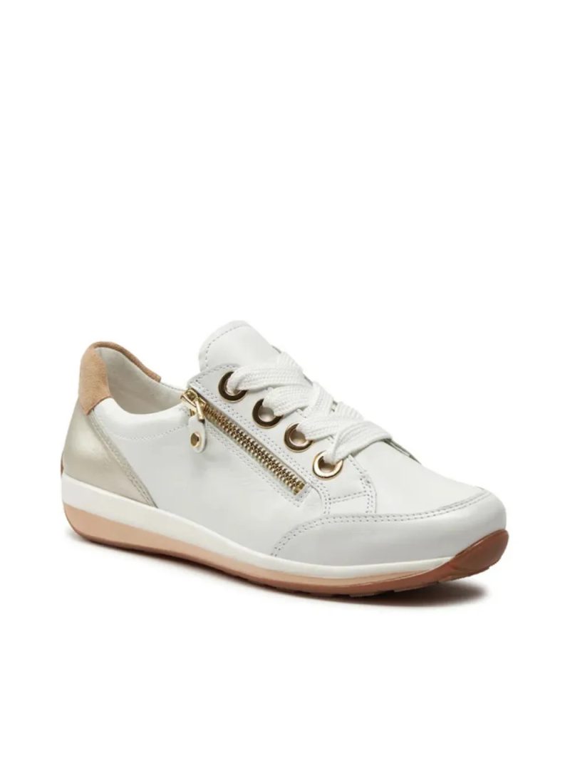 ARA dámské tenisky s postranním zipem kožené bílé | 12-34587-79 Osaka
