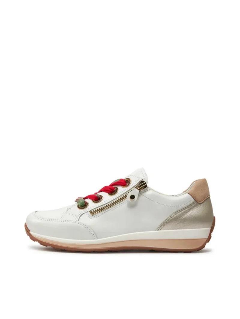 ARA dámské tenisky s postranním zipem kožené bílé | 12-34587-79 Osaka