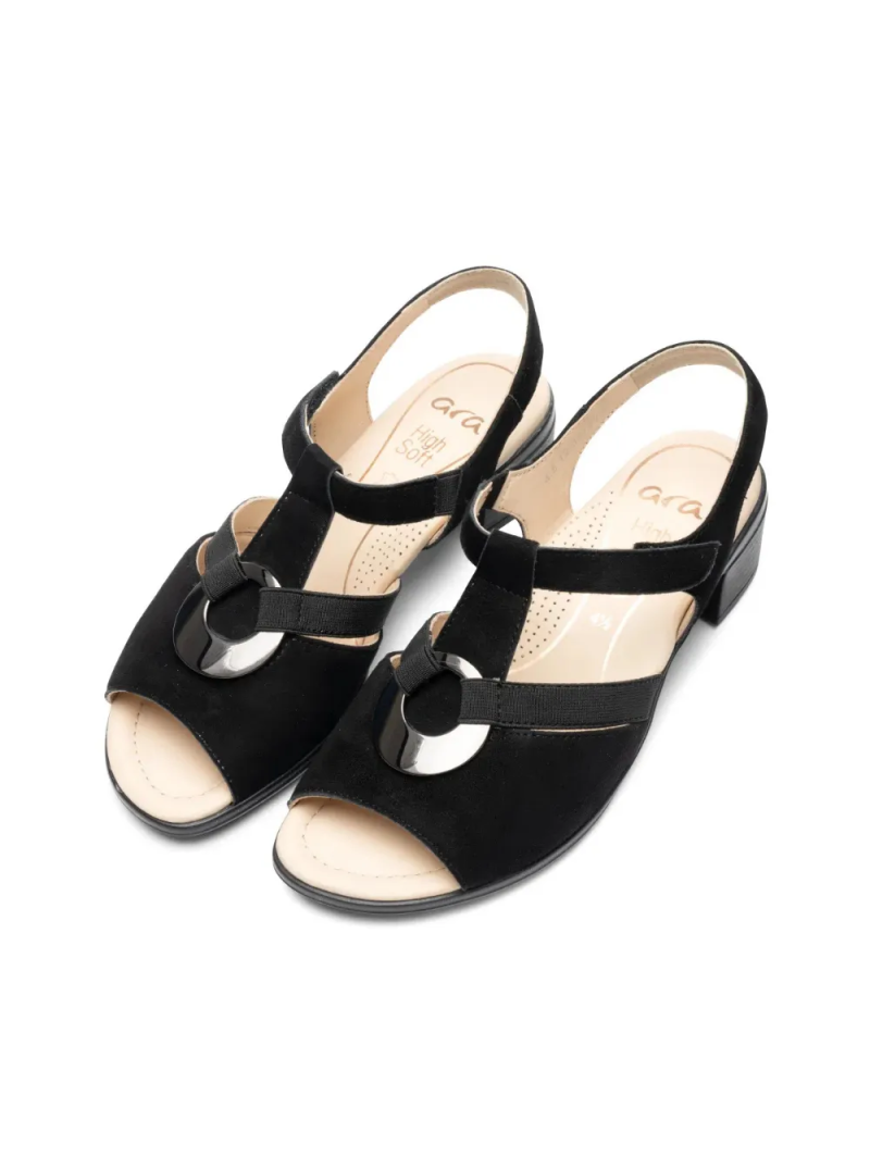 ARA dámské sandály na podpatku kožené černé | 12-35730-01 Lugano