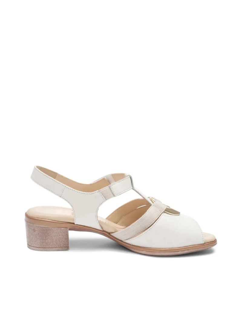 ARA dámské sandály na podpatku kožené krémové | 12-35730-09 Lugano