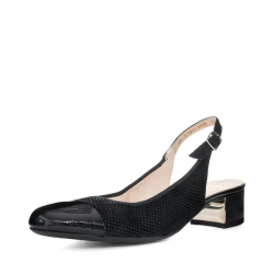 ARA dámské lodičky perforované s volnou patou kožené černé | 12-35823-01 Nizza