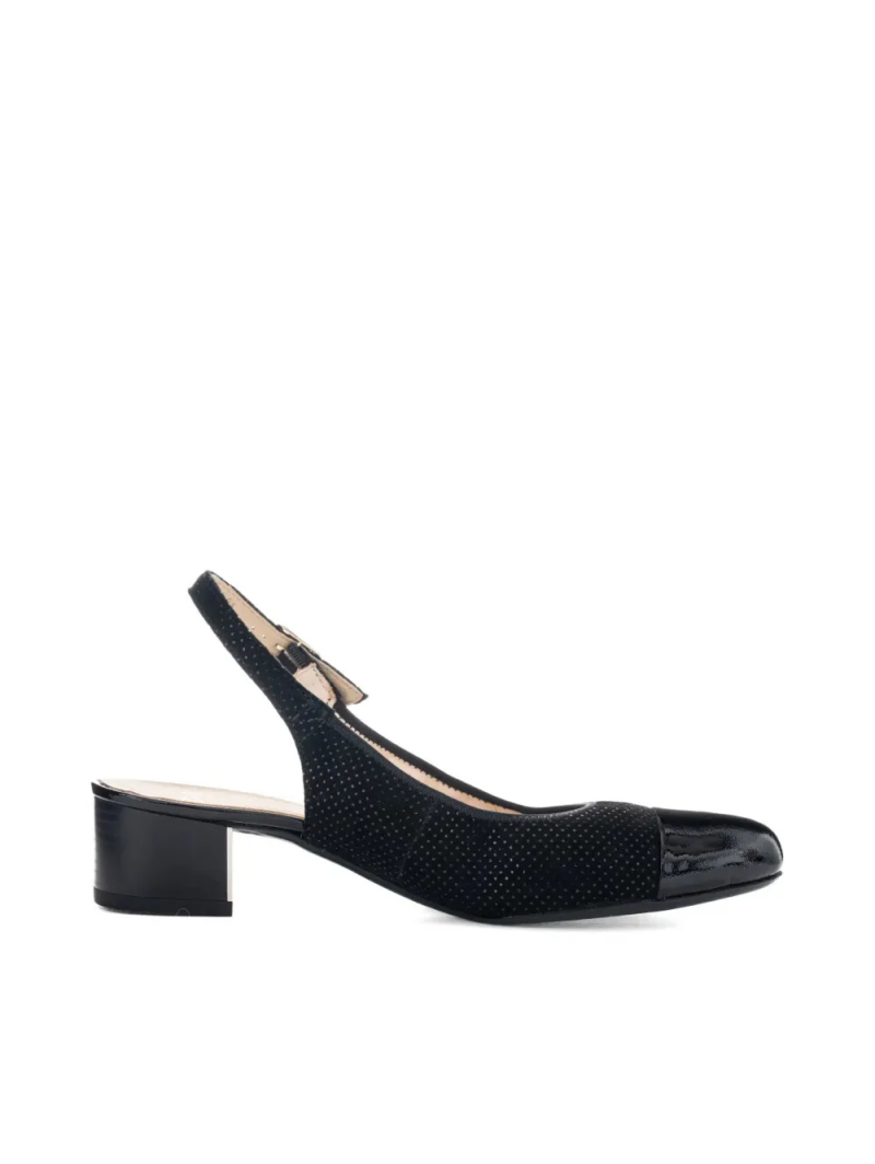 ARA dámské lodičky perforované s volnou patou kožené černé | 12-35823-01 Nizza