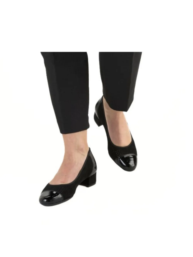 ARA dámské lodičky perforované kožené černé | 12-35827-01 Nizza