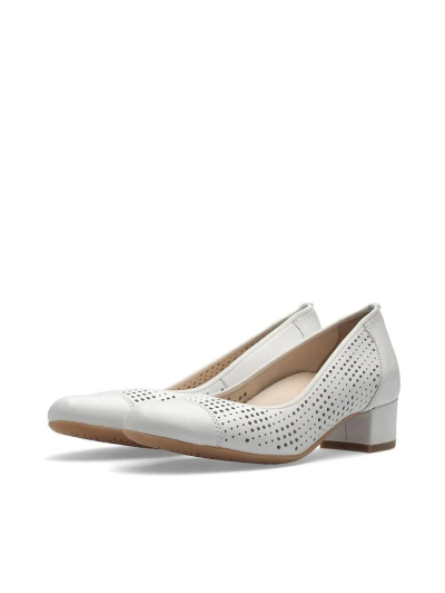 ARA dámské lodičky perforované kožené bílé | 12-35827-04 Nizza