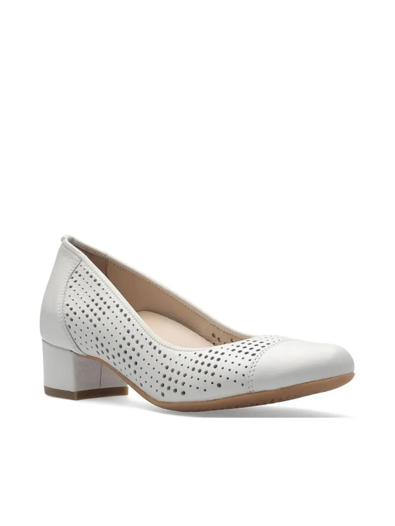 ARA dámské lodičky perforované kožené bílé | 12-35827-04 Nizza