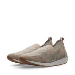 ARA dámské slip-on s kamínky textilní béžové | 12-44010-08 Lissabon