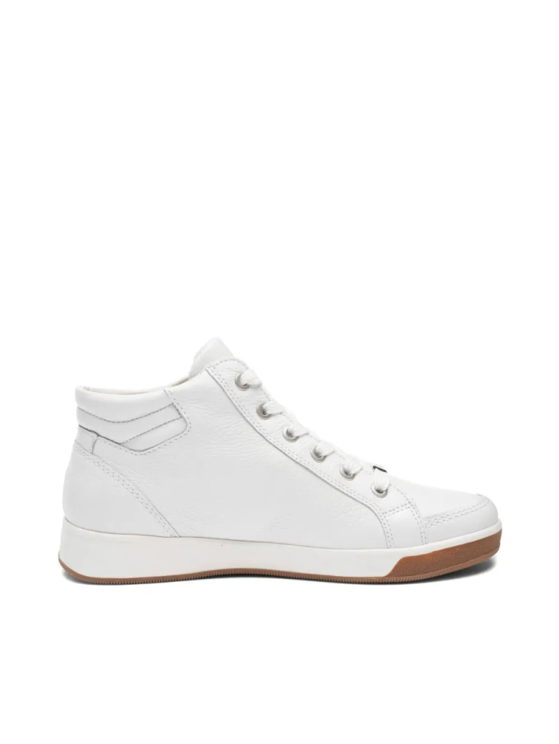 ARA dámské kotníkové tenisky s postranním zipem kožené bílé | 12-44499-69 Rom