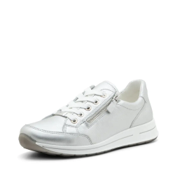 ARA dámské tenisky širší s bočním zipem kožené stříbrné | 12-54801-14 Osaka