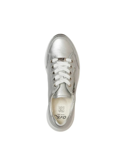 ARA dámské tenisky širší s bočním zipem kožené stříbrné | 12-54801-14 Osaka