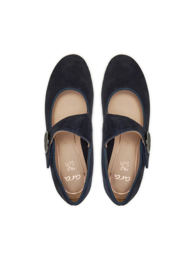 ARA dámské lodičky s páskem přes nárt širší semišové modré | 12-63630-13 Catania