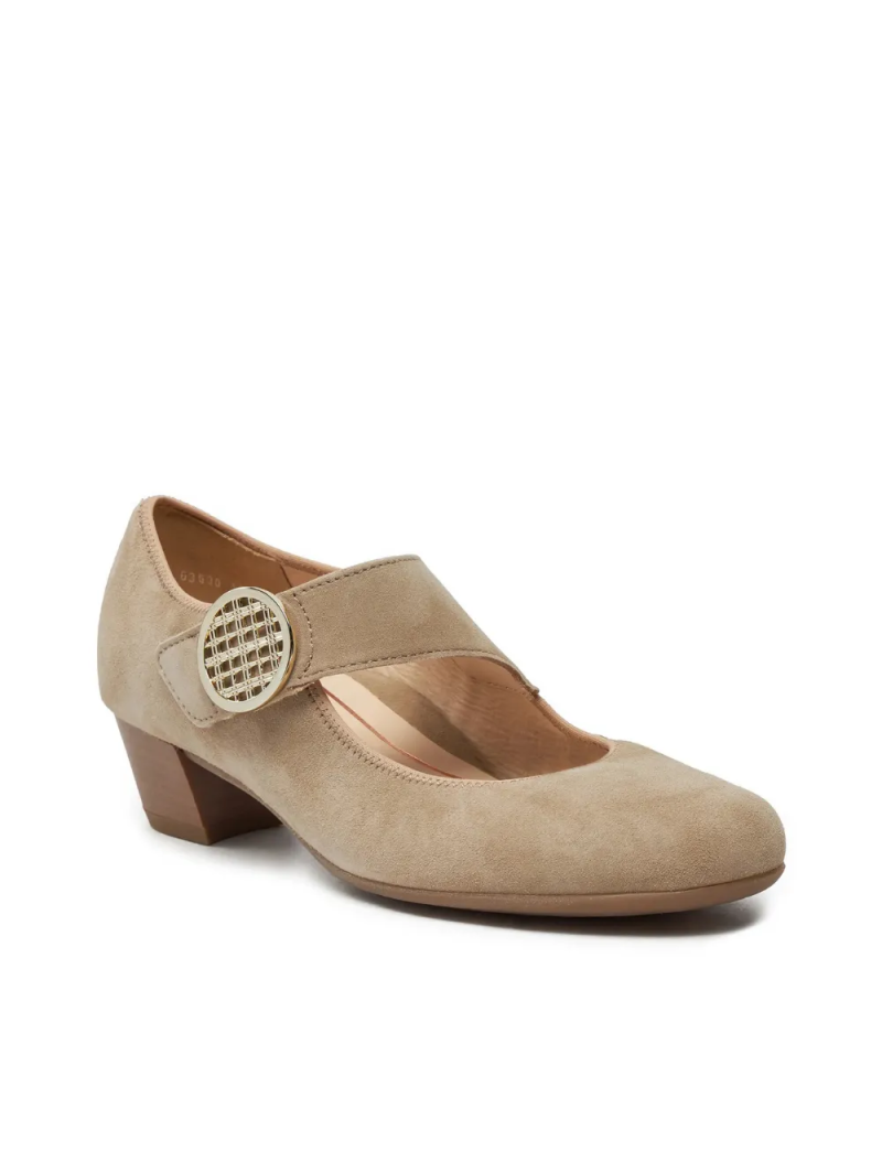 ARA dámské lodičky s páskem přes nárt širší semišové béžové | 12-63630-18 Catania