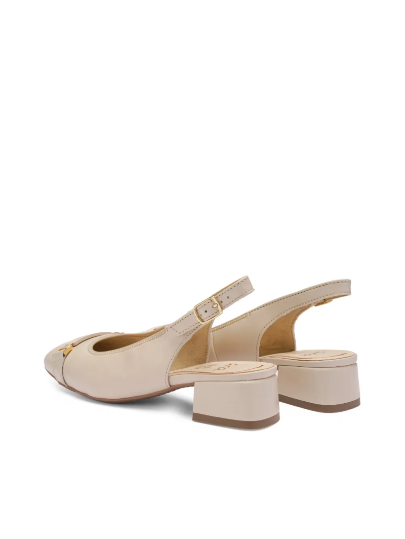 ARA dámské lodičky  s volnou patou širší kožené béžové | 12-20413-08 Graz