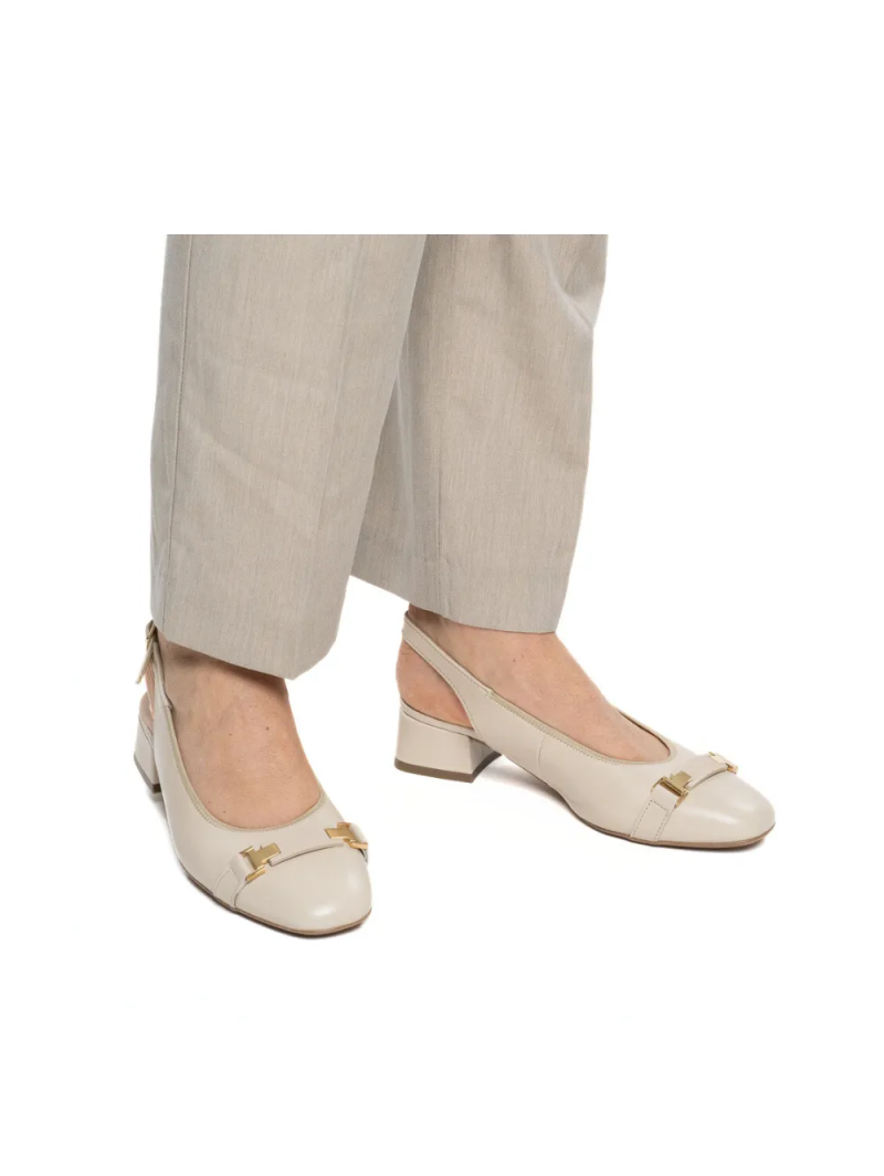 ARA dámské lodičky  s volnou patou širší kožené béžové | 12-20413-08 Graz