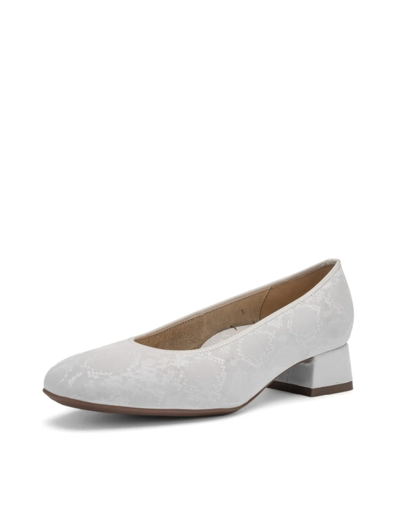 ARA dámské lodičky s hadím vzorem širší kožené bílé | 12-20418-10 Graz