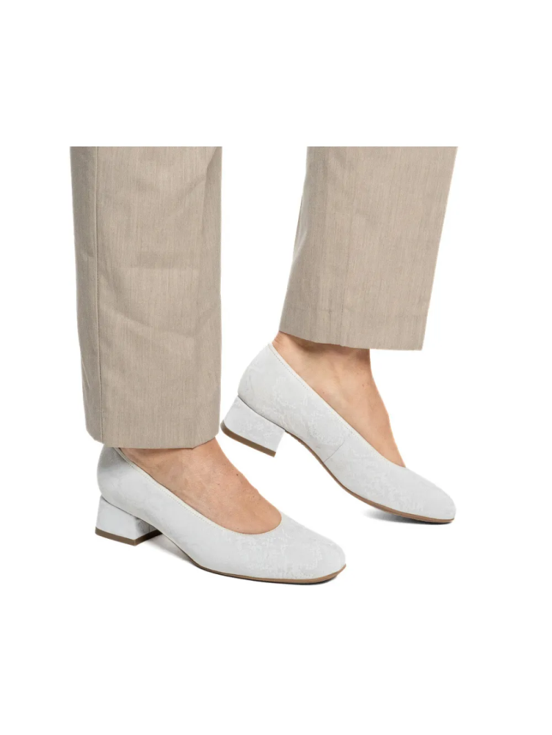 ARA dámské lodičky s hadím vzorem širší kožené bílé | 12-20418-10 Graz