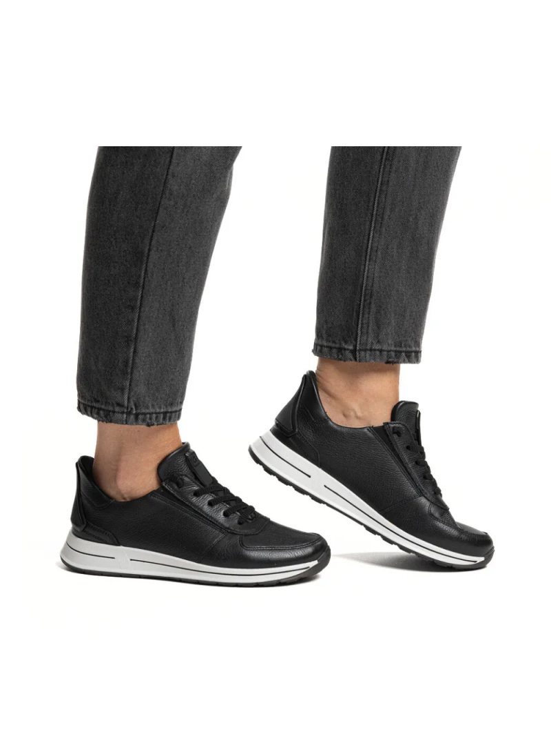 ARA dámské tenisky širší Easy2go kožené černé | 12-24836-01 Osaka