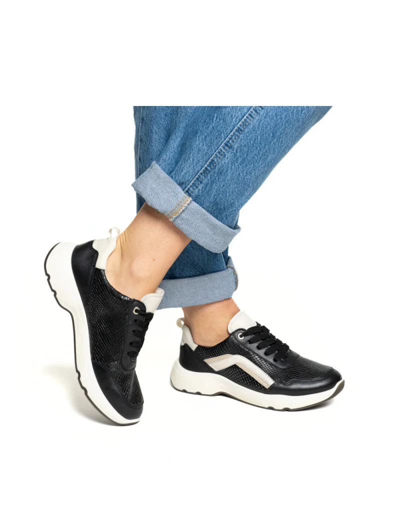 ARA dámské tenisky širší kožené černé | 12-25802-01 Boston