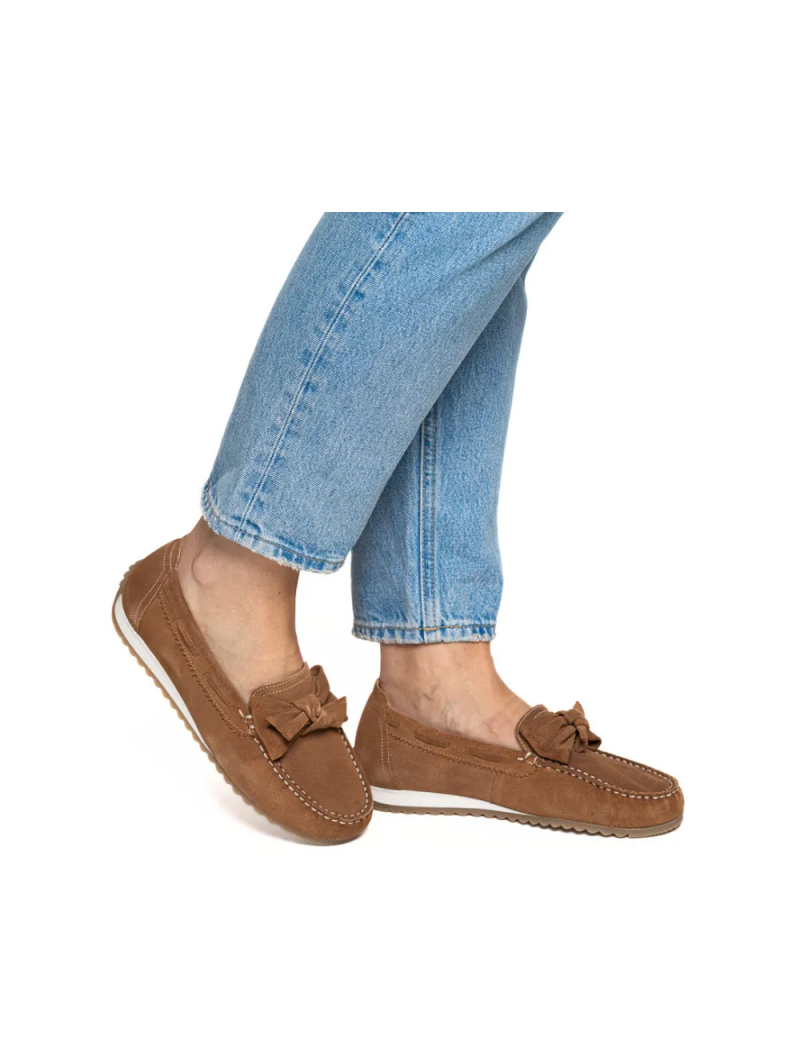 ARA dámské mokasíny na klínku  s mašlí kožené hnědé | 12-27706-03 Newport