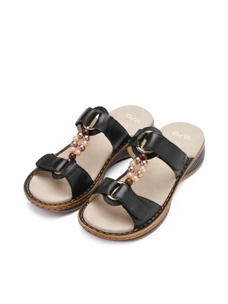 ARA dámské pantofle kožené černé | 12-29022-01 Hawaii