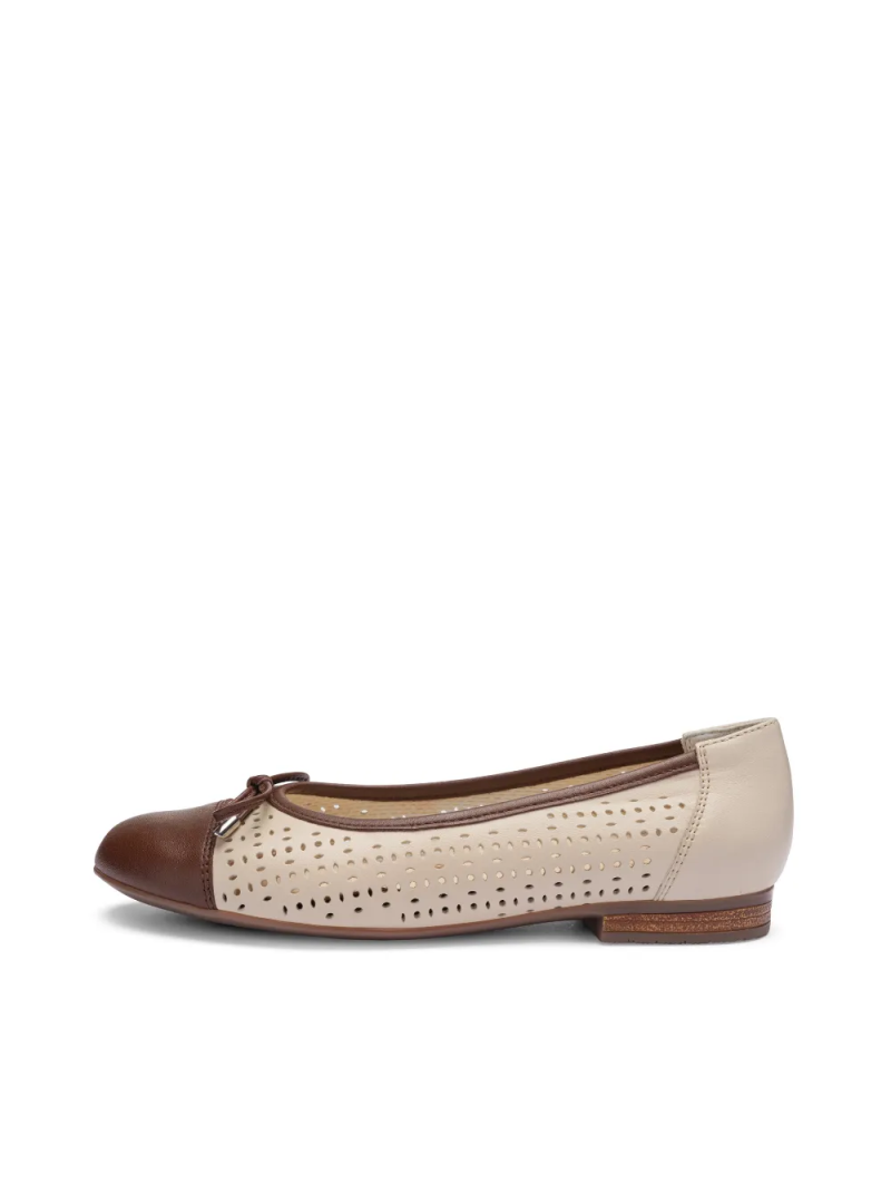 ARA dámské baleríny perforované kožené béžové  | 12-31344-03 Sardinia