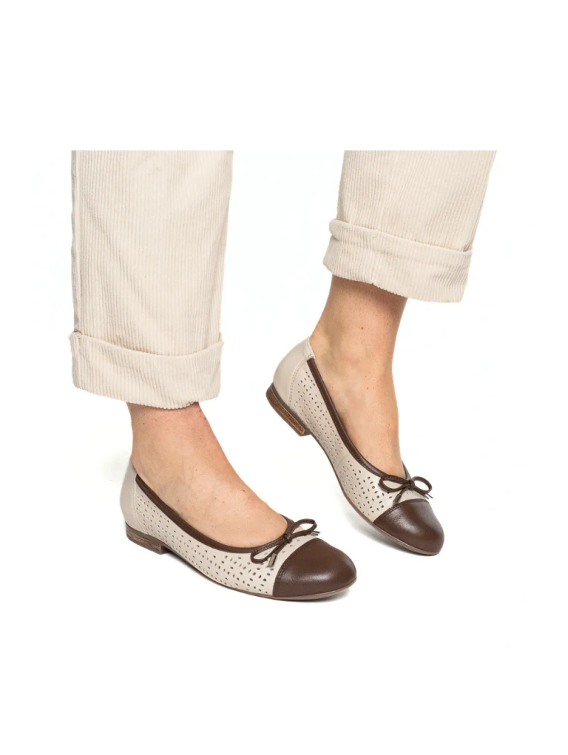 ARA dámské baleríny perforované kožené béžové  | 12-31344-03 Sardinia