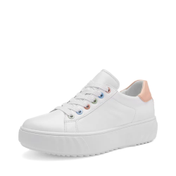 ARA dámské tenisky na vyšší podešvi kožené bílé | 12-46523-73 Monaco
