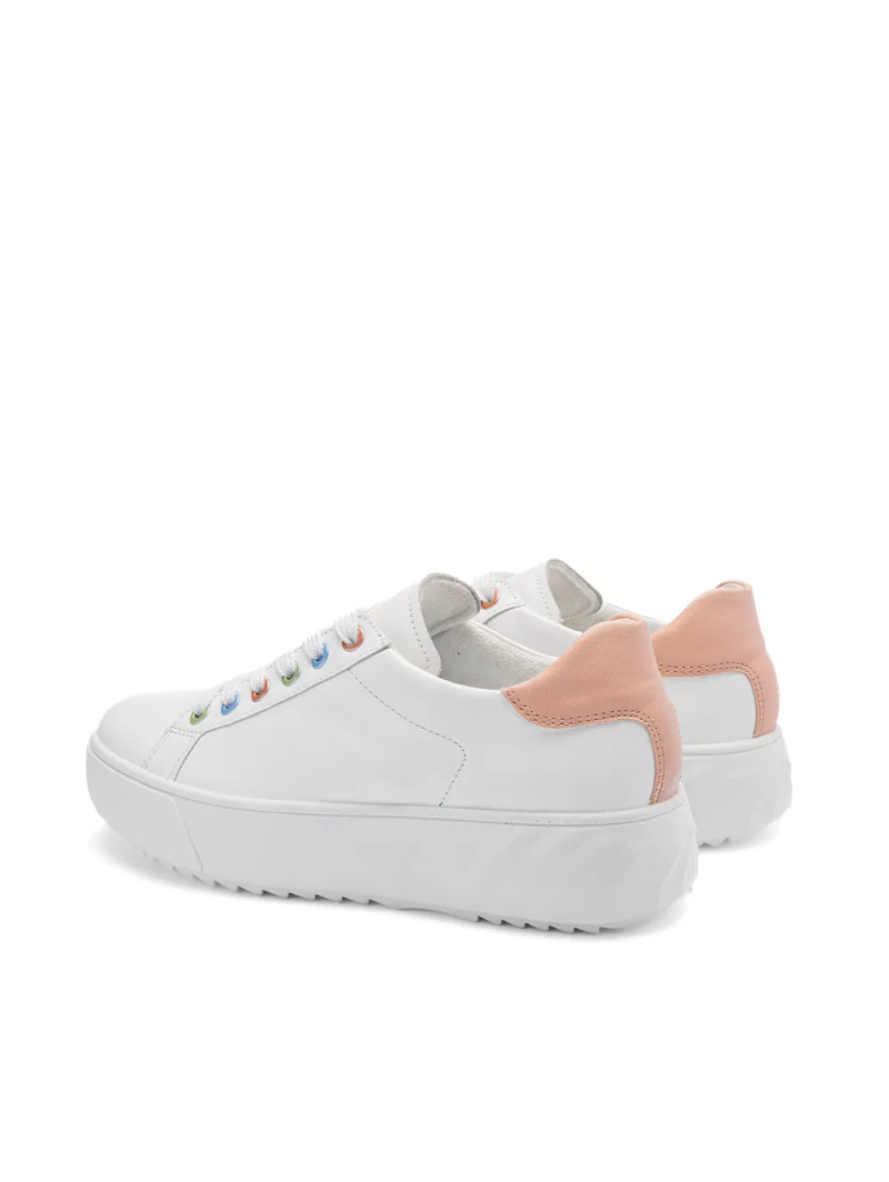 ARA dámské tenisky na vyšší podešvi kožené bílé | 12-46523-73 Monaco