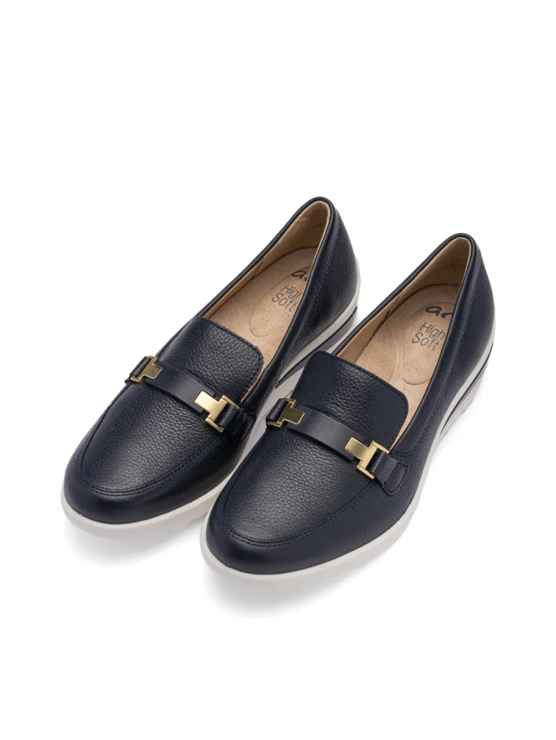 ARA dámské mokasíny na klínku širší kožené modré | 12-50630-02 Zürich