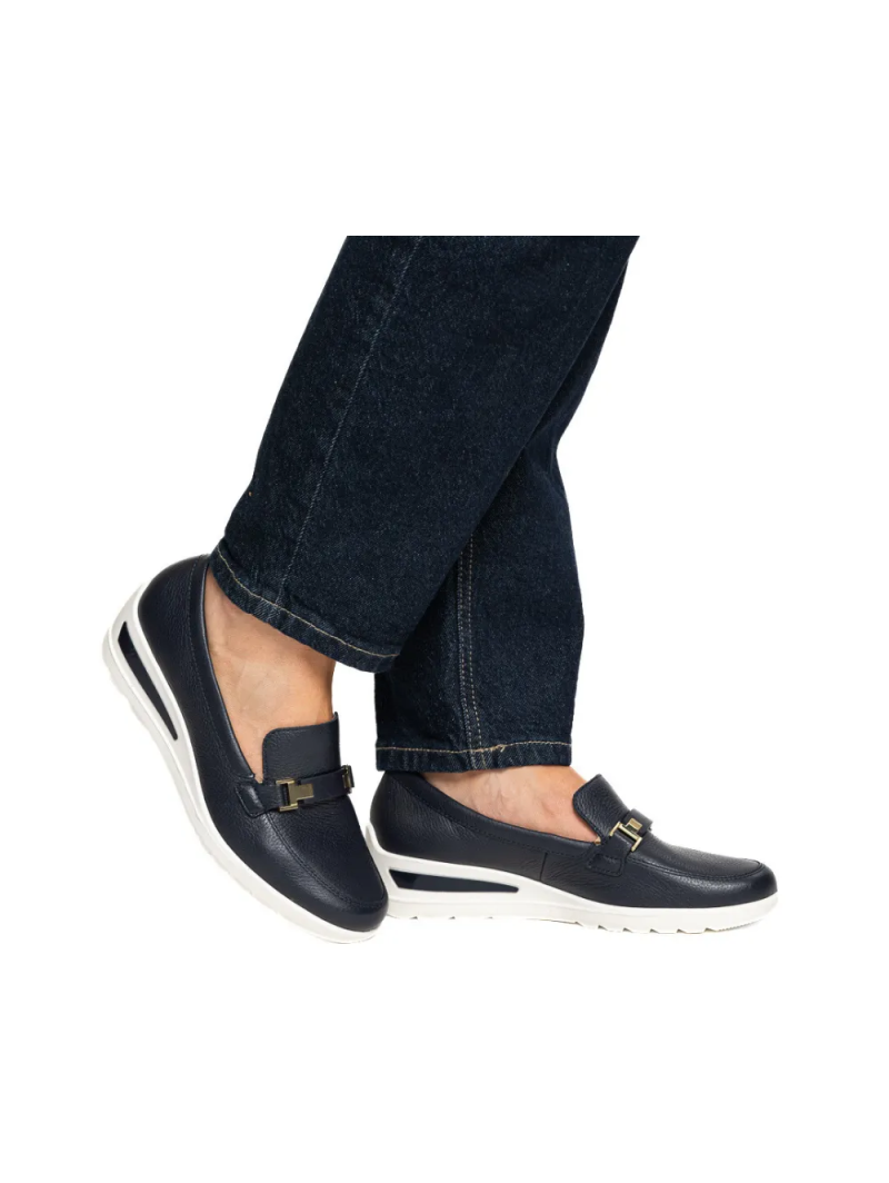 ARA dámské mokasíny na klínku širší kožené modré | 12-50630-02 Zürich