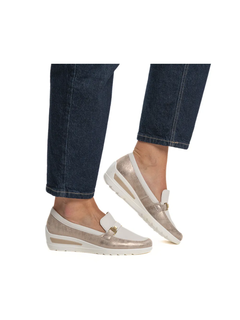 ARA dámské mokasíny na klínku širší kožené bílé | 12-50630-05 Zürich