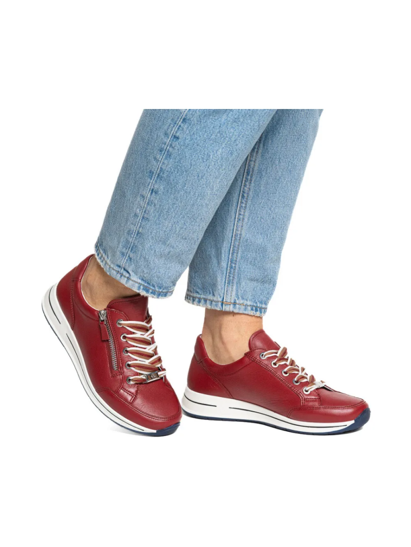 ARA dámské tenisky širší kožené červené  | 12-54801-49 Osaka